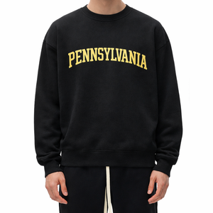 Pennsylvania Crewneck Sweatshirt in Black / Cream — lifestyle 1