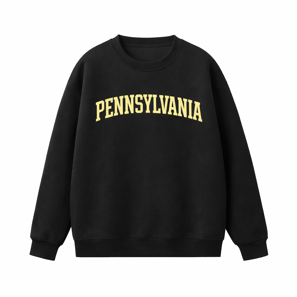 Pennsylvania Crewneck Sweatshirt in Black / Cream