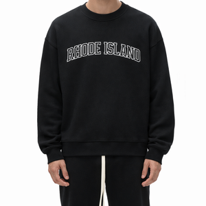 Rhode Island Crewneck Sweatshirt in Black / White — lifestyle 1