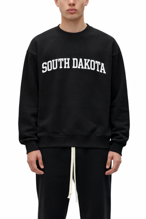 South Dakota Crewneck Sweatshirt in Black / White — lifestyle 1