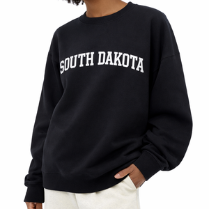 South Dakota Crewneck Sweatshirt in Black / White — lifestyle 2