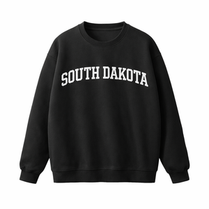 South Dakota Crewneck Sweatshirt in Black / White