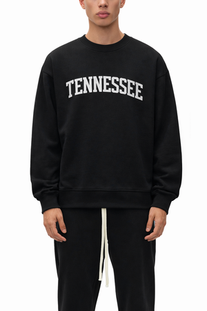 Tennessee Crewneck Sweatshirt in Black / White — lifestyle 1