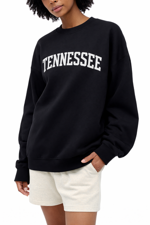 Tennessee Crewneck Sweatshirt in Black / White — lifestyle 2