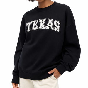 Texas Crewneck Sweatshirt in Black / White — lifestyle 2