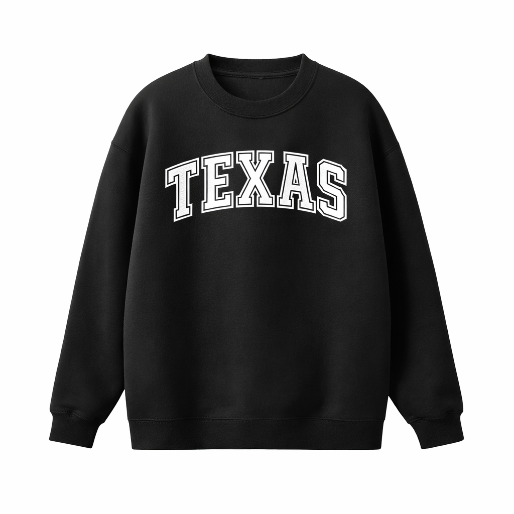 Texas Crewneck Sweatshirt in Black / White