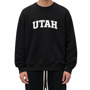 Utah Crewneck Sweatshirt in Black / White — lifestyle 1