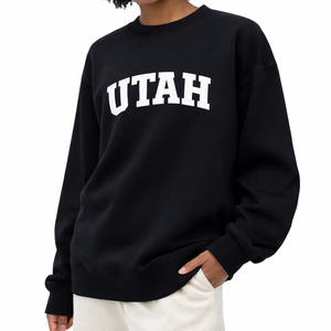 Utah Crewneck Sweatshirt in Black / White — lifestyle 2