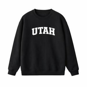 Utah Crewneck Sweatshirt in Black / White