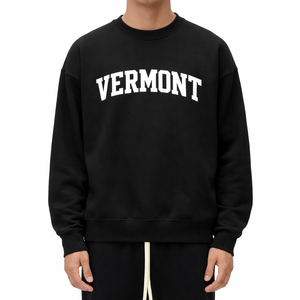 Vermont Crewneck Sweatshirt in Black / White — lifestyle 1