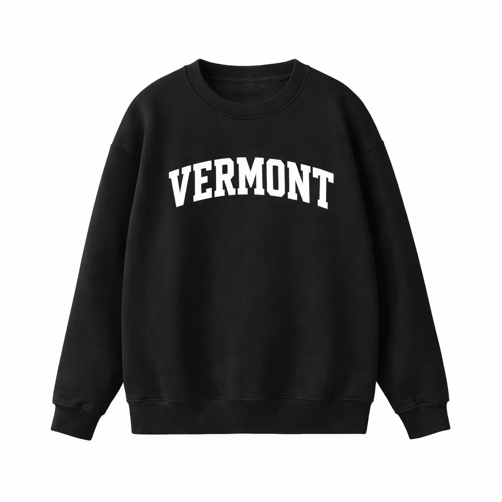 Vermont Crewneck Sweatshirt in Black / White