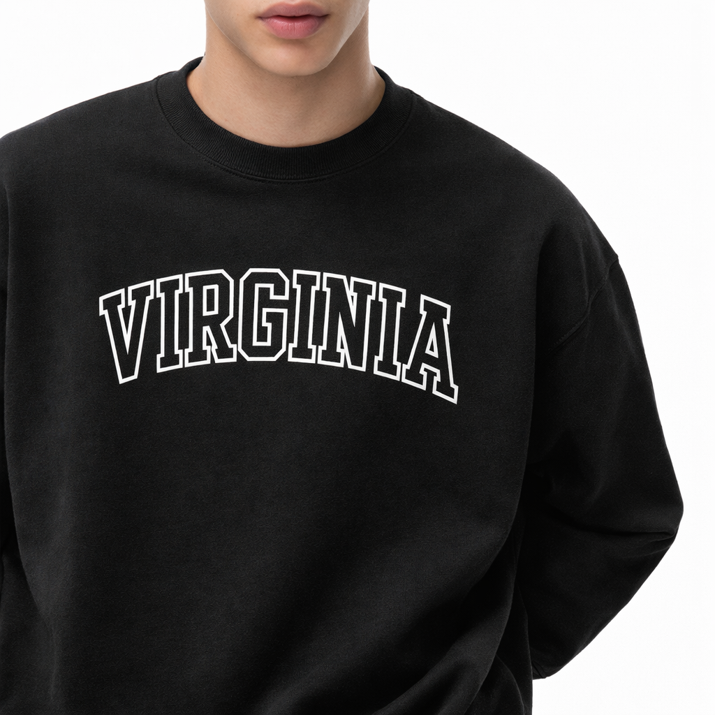 Virginia Crewneck Sweatshirt in Black / White — lifestyle 1
