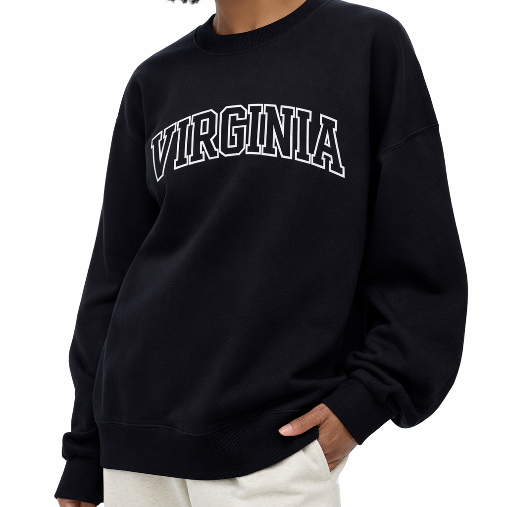 Virginia Crewneck Sweatshirt in Black / White — lifestyle 2