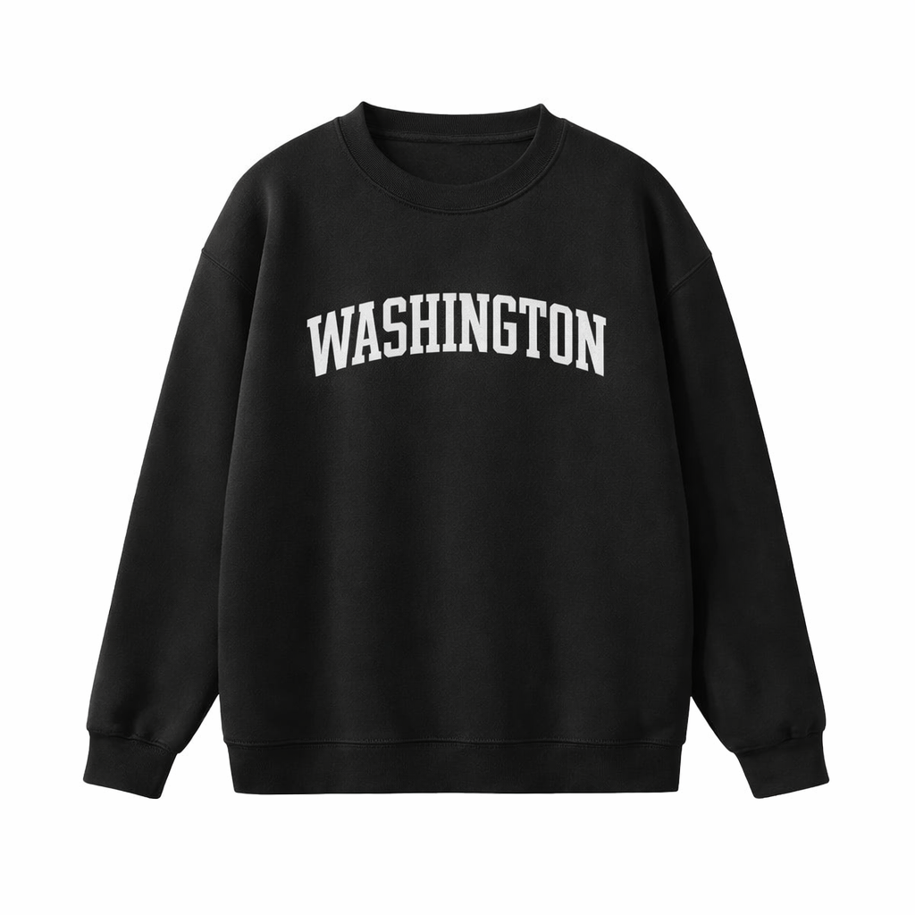 Washington Crewneck Sweatshirt in Black / White