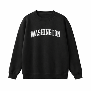 Washington Crewneck Sweatshirt in Black / White