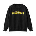 Wisconsin Crewneck Sweatshirt in Black / Cream