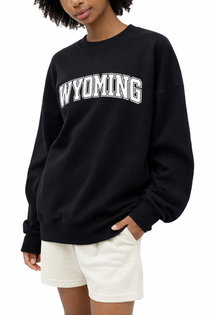 Wyoming Crewneck Sweatshirt in Black / White — lifestyle 2