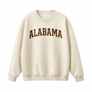 Alabama Crewneck Sweatshirt in Cream / Brown