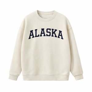 Alaska Crewneck Sweatshirt in Cream / Navy