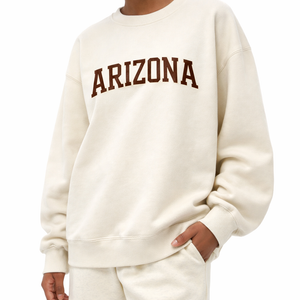 Arizona Crewneck Sweatshirt in Cream / Brown — lifestyle 2