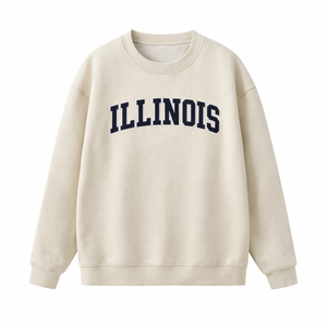 Illinois Crewneck Sweatshirt in Cream / Navy