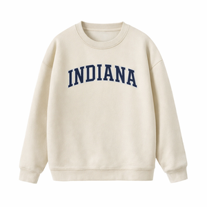 Indiana Crewneck Sweatshirt in Cream / Navy