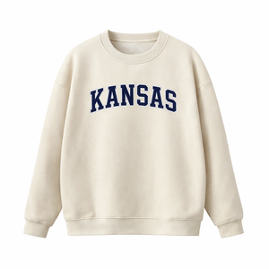 Kansas Crewneck Sweatshirt in Cream / Navy