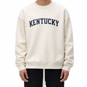 Kentucky Crewneck Sweatshirt in Cream / Navy — lifestyle 1