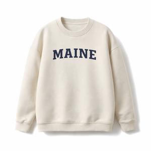 Maine Crewneck Sweatshirt in Cream / Navy