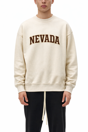 Nevada Crewneck Sweatshirt in Cream / Brown — lifestyle 1