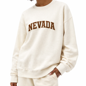 Nevada Crewneck Sweatshirt in Cream / Brown — lifestyle 2