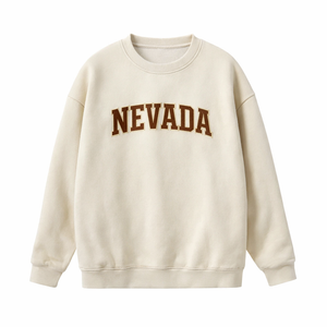 Nevada Crewneck Sweatshirt in Cream / Brown