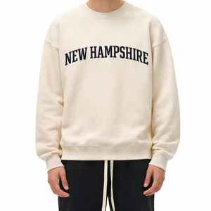 New Hampshire Crewneck Sweatshirt in Cream / Navy — lifestyle 1