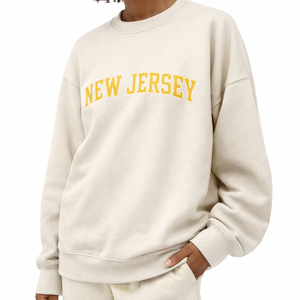 New Jersey Crewneck Sweatshirt in Cream / Gold — lifestyle 2