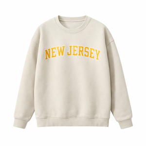 New Jersey Crewneck Sweatshirt in Cream / Gold