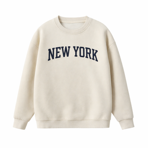New York Crewneck Sweatshirt in Cream / Navy