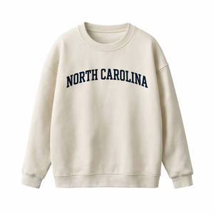 North Carolina Crewneck Sweatshirt in Cream / Navy