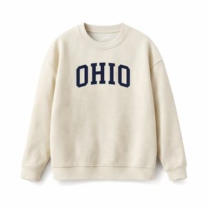 Ohio Crewneck Sweatshirt in Cream / Navy