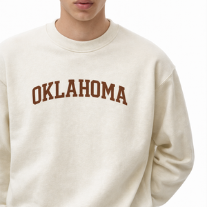 Oklahoma Crewneck Sweatshirt in Cream / Brown — lifestyle 1