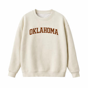 Oklahoma Crewneck Sweatshirt in Cream / Brown
