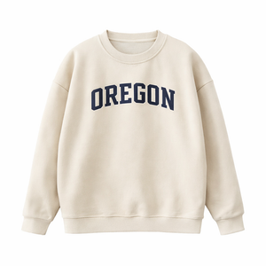 Oregon Crewneck Sweatshirt in Cream / Navy
