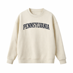 Pennsylvania Crewneck Sweatshirt in Cream / Navy
