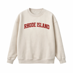 Rhode Island Crewneck Sweatshirt in Cream / Dull Red