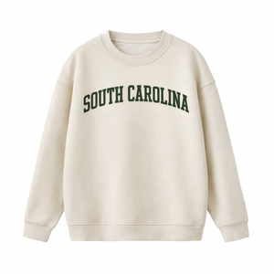 South Carolina Crewneck Sweatshirt in Cream / Forest Green