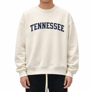 Tennessee Crewneck Sweatshirt in Cream / Navy — lifestyle 1