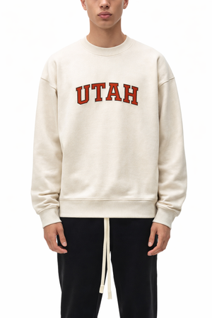 Utah Crewneck Sweatshirt in Cream / Rust — lifestyle 1
