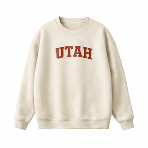 Utah Crewneck Sweatshirt in Cream / Rust
