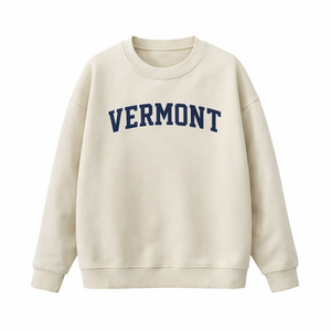Vermont Crewneck Sweatshirt in Cream / Navy