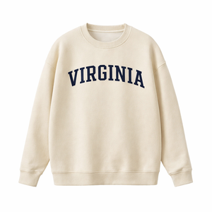 Virginia Crewneck Sweatshirt in Cream / Navy