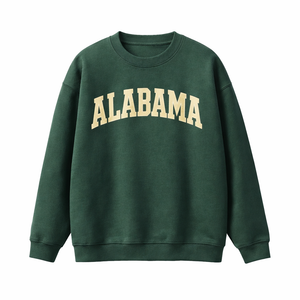 Alabama Crewneck Sweatshirt in Forest Green / Cream